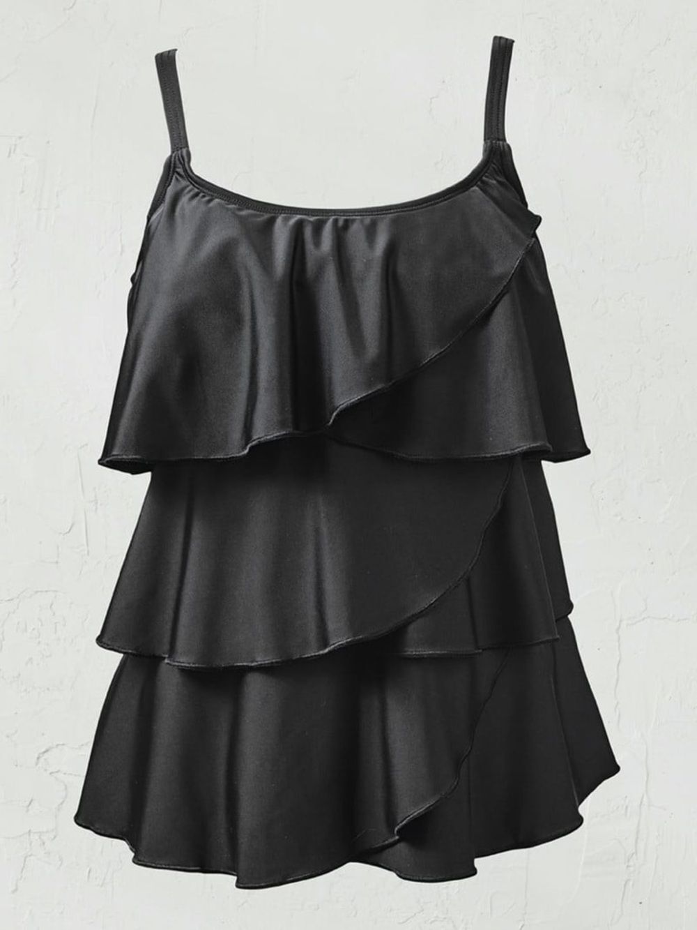 Coldwater Creek Black Tiered Ruffle Cami Swim Top 20W